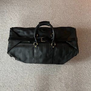 Fendi 90's Authentic Vintage Duffle Bag, Black Vertical Stripe.
